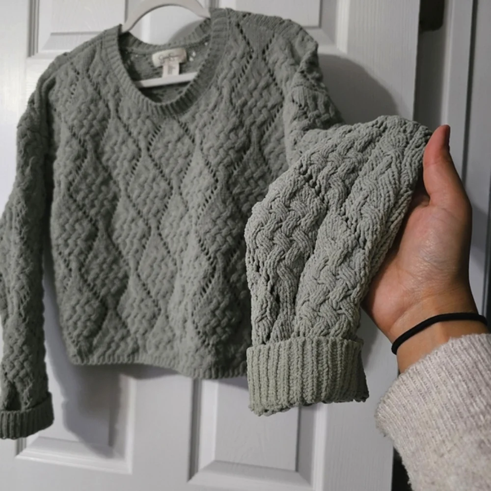 Jessica Simpson Cropped Open Knit Sweater - Size XL - Picture 6 of 12